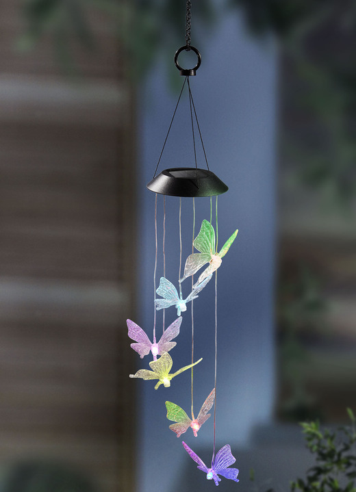 Gartendekoration - Solarwindspiel Schmetterling, in Farbe TRANSPARENT