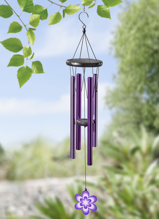 - Klangspiel aus Aluminium, Eisen und Holz, in Farbe LILA