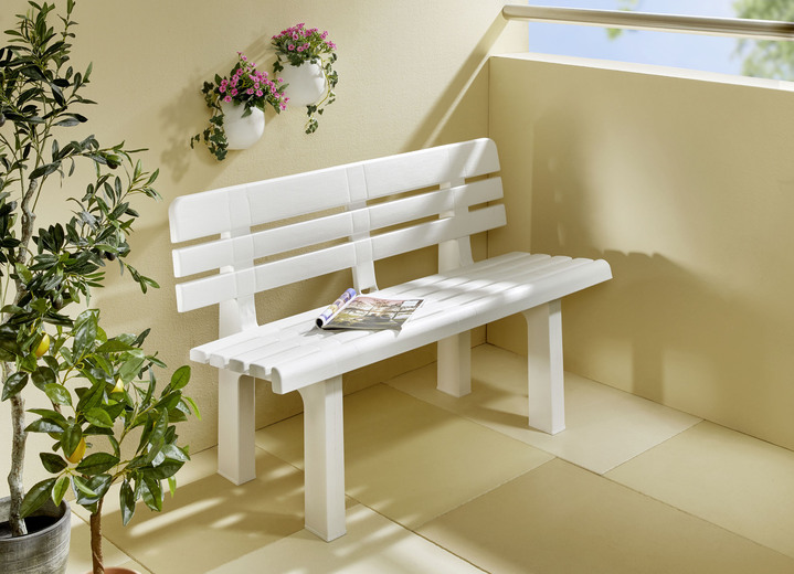 Gartenmöbel - Kompaktes Bänkchen Genziana für 2 Personen, in Farbe WEISS Ansicht 1