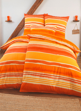 Beidseitig bedruckte Bettwäsche-Garnitur in Polycotton-Qualität