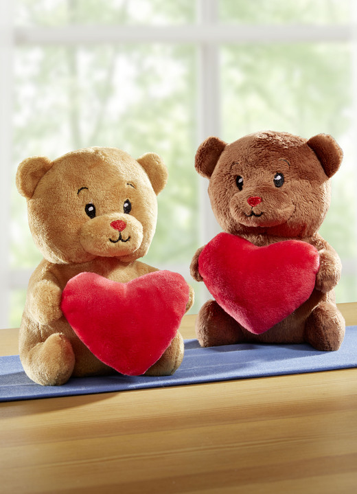 Figuren - Plüsch-Teddybär mit Herz, 2er-Set, in Farbe BRAUN-DUNKELBRAUN