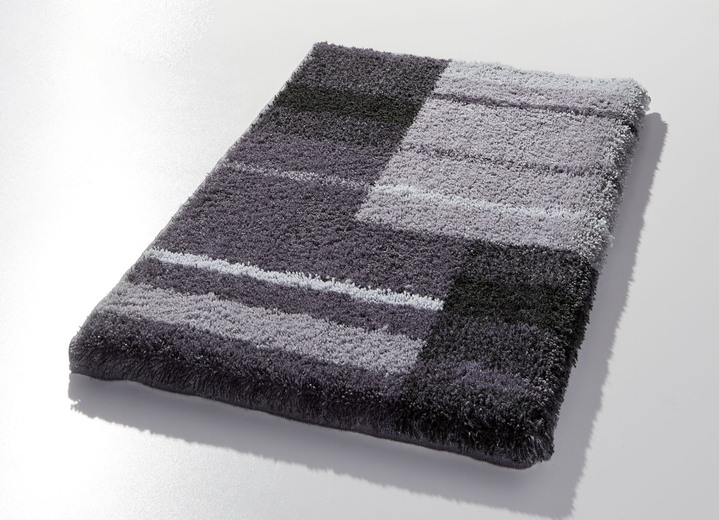 Badgarnituren - Badvorleger mit rutschhemmender Rückseite von Grund, in Größe 100 (Vorleger halbrund, 50/ 80 cm) bis 112 (WC-Deckelbezug, 47/ 50 cm), in Farbe GRAU Ansicht 1