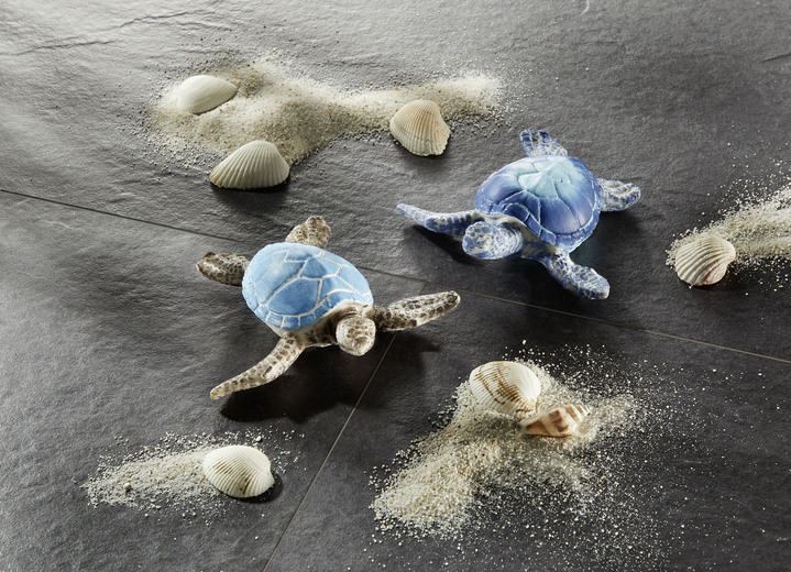 Accessoires - Schildkröte aus Holz, 2er-Set, in Farbe BLAU Ansicht 1