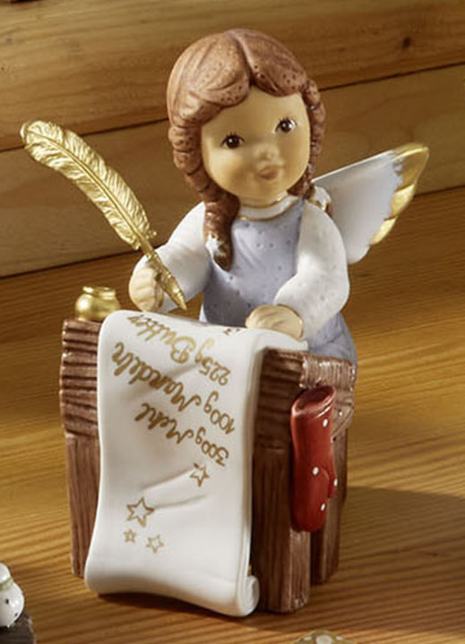 Goebel-Figuren - Szene Lebkuchenbäckerei aus der Nina & Marco-Serie, in Farbe BUNT, in Ausführung Engel mit Feder und Rezept Ansicht 1