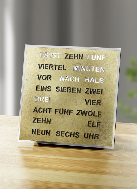 Uhren - Digitale Tischuhr ohne Zeiger, in Farbe MESSING-ANTIKGOLD Ansicht 1