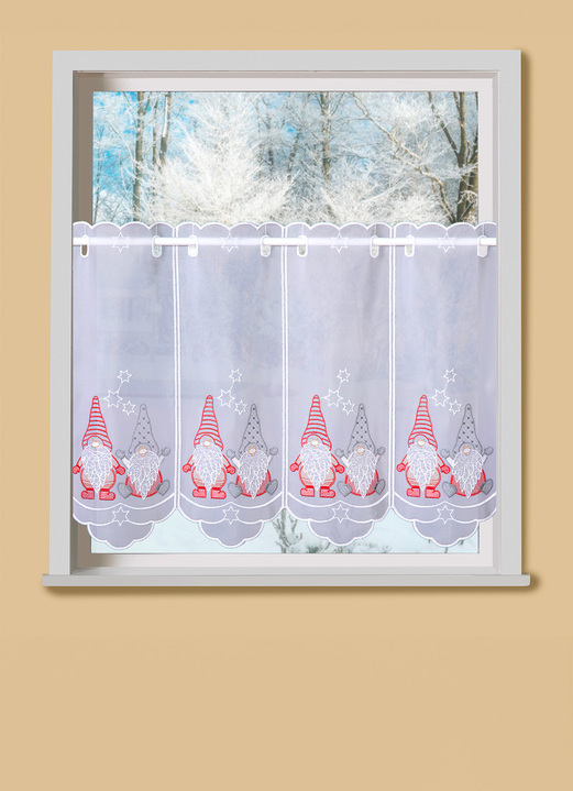 Modern - Kurzstore mit gebogtem Abschluss, in Größe 786 (H45xB 96 cm) bis 791 (H45xB160 cm), in Farbe WEISS Ansicht 1