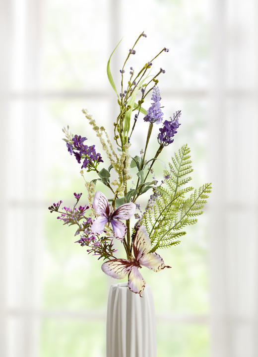 Kunst- & Textilpflanzen - Blüten-Zweig, in Farbe LILA-GRÜN