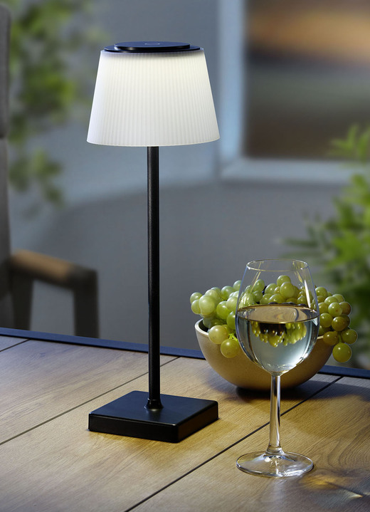 Lampen & Leuchten - Tischleuchte aus mattschwarzem Metall, in Farbe SCHWARZ-WEISS Ansicht 1