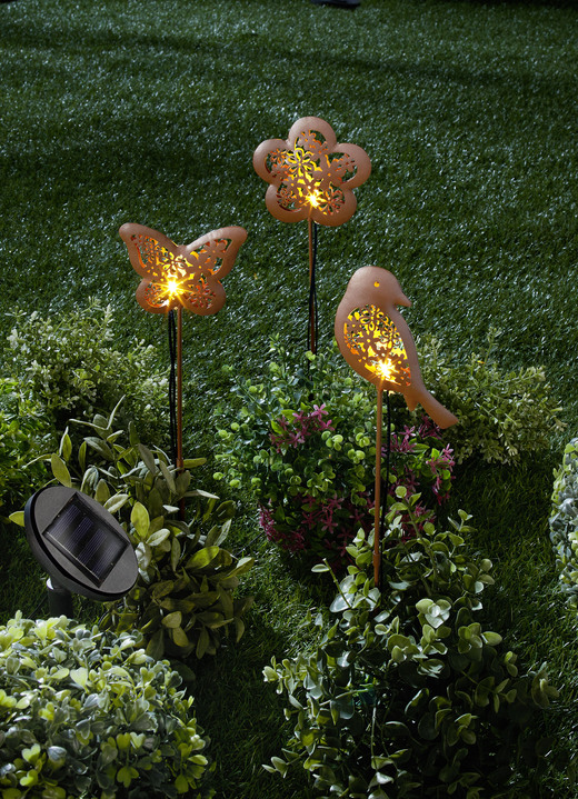 Gartenstecker - Solar-Gartenstecker aus Metall, 3er-Set, in Farbe BRAUN