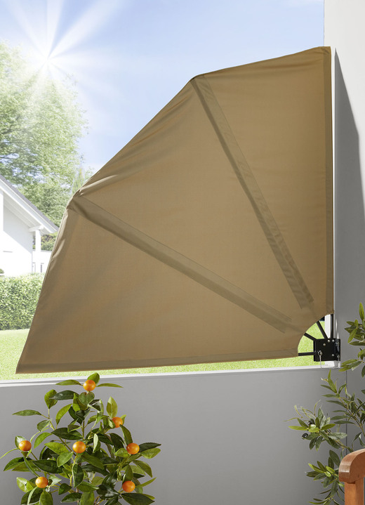 Sichtschutz & Sonnenschutz - Strapazierfähiger Balkonfächer, in Farbe TAUPE Ansicht 1
