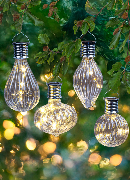 Dekoration - LED-Hängeleuchten Lampadina, 4er-Set, in Farbe TRANSPARENT