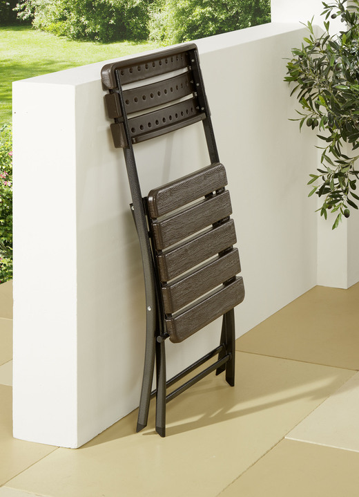 Gartenmöbel - Gartenmöbel mit Stahlrohrgestell, in Farbe SCHWARZ-BRAUN, in Ausführung Klappstuhl, 2er-Set Ansicht 1