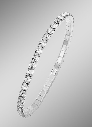 Armband aus Edelstahl mit weißen Kristallen
