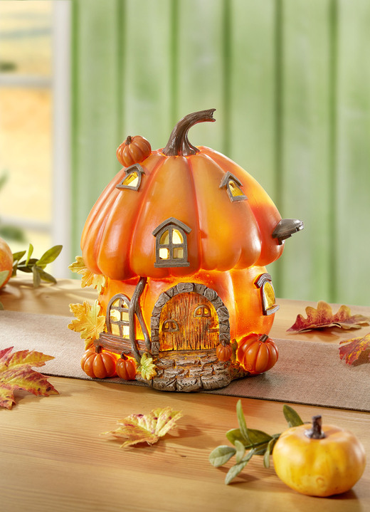 Wohnaccessoires - Beleuchtetes Kürbis-Haus, in Farbe ORANGE