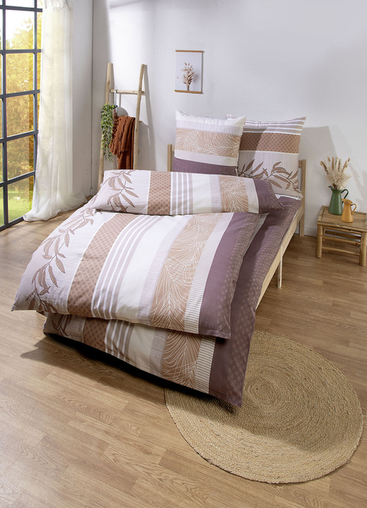 Bettwäschegarnituren - Bettwäsche-Garnitur, in Größe 112 (80x80 cm + 135x200 cm) bis 115 (80x80 cm + 155x220 cm), in Farbe BEIGE Ansicht 1
