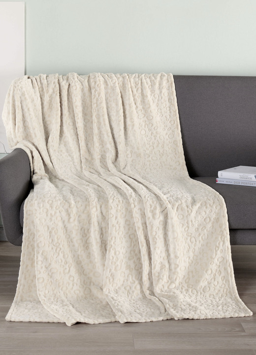 Decken - Wohndecke mit Leoparden-Optik, in Farbe CREME Ansicht 1
