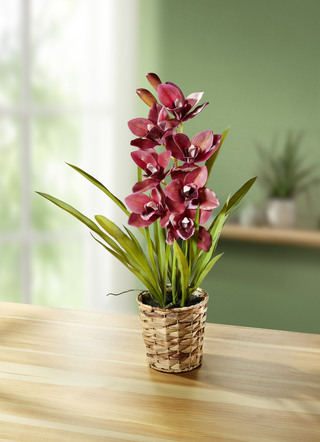 Orchidee aus Kunst- und Textilmaterial