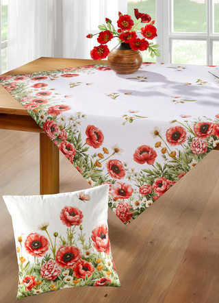 Tisch- und Raumdekoration mit Mohnblumen-Motiv