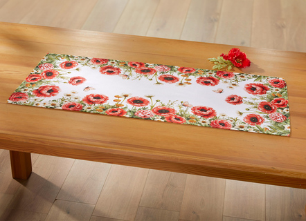Tisch- und Raumdekoration mit Mohnblumen-Motiv