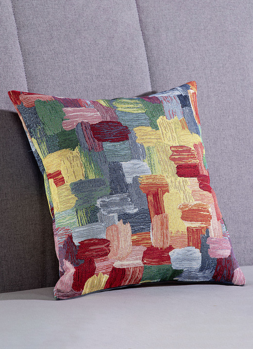 Kissenbezüge - Kissenbezug mit Reißverschluss, in Größe 105 (Kissenbezug, 40x40 cm) bis 110 (Kissenbezug, 50x50 cm), in Farbe BUNT, in Ausführung Dessin 1: Farbenmeer Ansicht 1