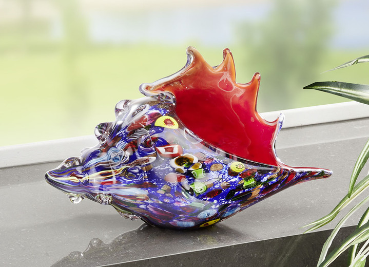 Figuren - Farbenfrohe Glasfiguren, in Farbe BLAU-ROT, in Ausführung Muschel Ansicht 1