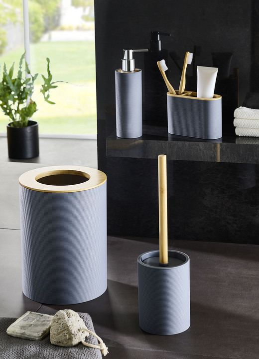Accessoires - Badezimmer-Accessoires-Set, 5-teilig, in Farbe GRAU Ansicht 1