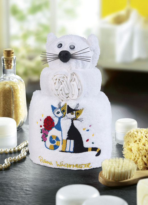 Handtücher - Frottier-Katze mit Motiv von der Künstlerin Rosina Wachtmeister, in Farbe  Ansicht 1