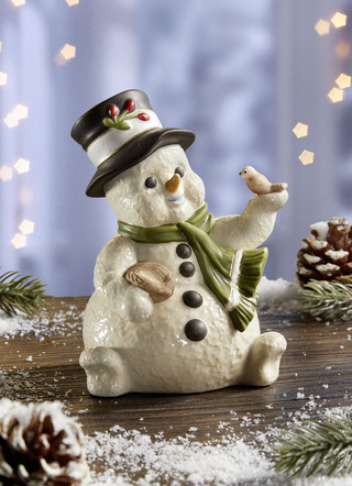 Schneemann mit Vögelchen