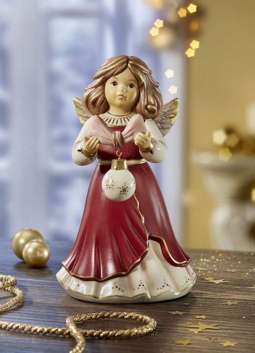 Goebel-Figuren - Engel mit Weihnachtsbaumkugel, in Farbe BORDEAUX Ansicht 1