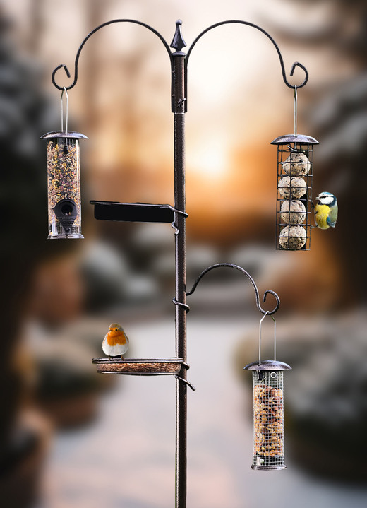 Winterlicher Garten - 5 in 1 Vogelfutterstation, in Farbe BRAUN