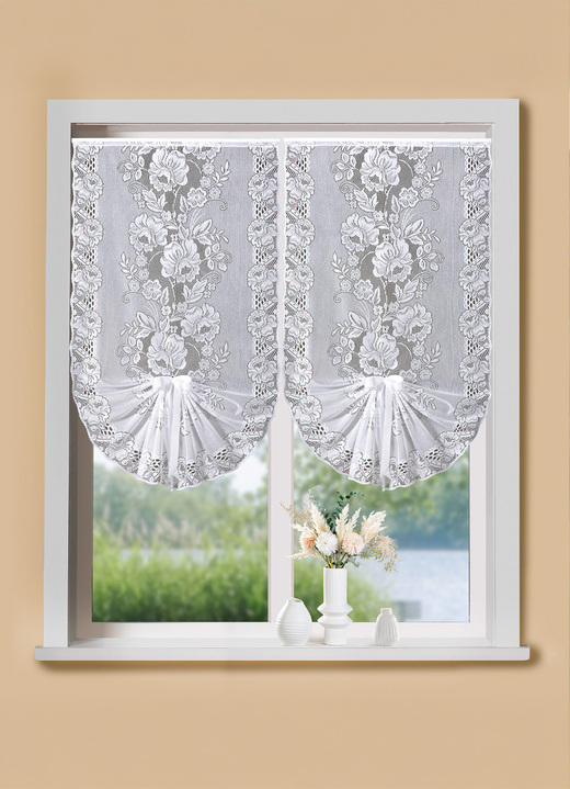 Klassisch - Schwalbenschwanz mit Stangendurchzug, in Größe 306 (H60xB40 cm) bis 363 (H175xB85 cm), in Farbe WEISS Ansicht 1