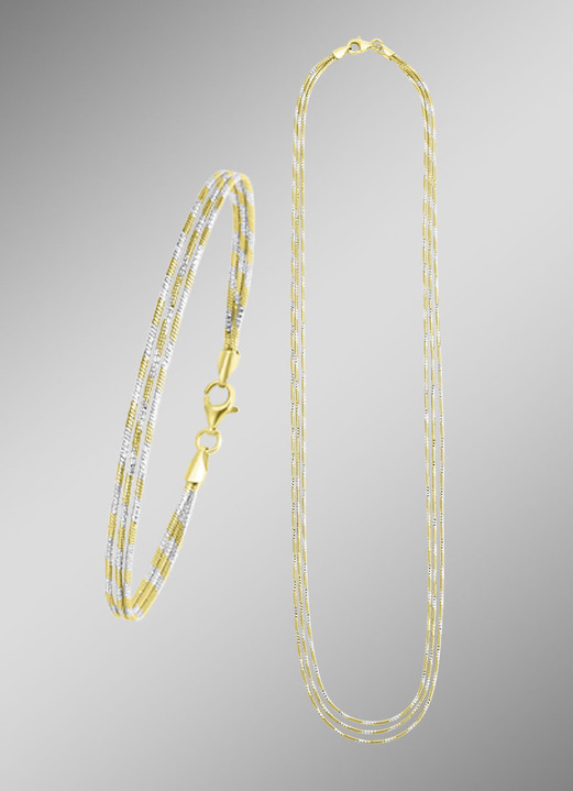 - Edles Schmuck-Set in Bicolor, 2-teilig, in Farbe  Ansicht 1