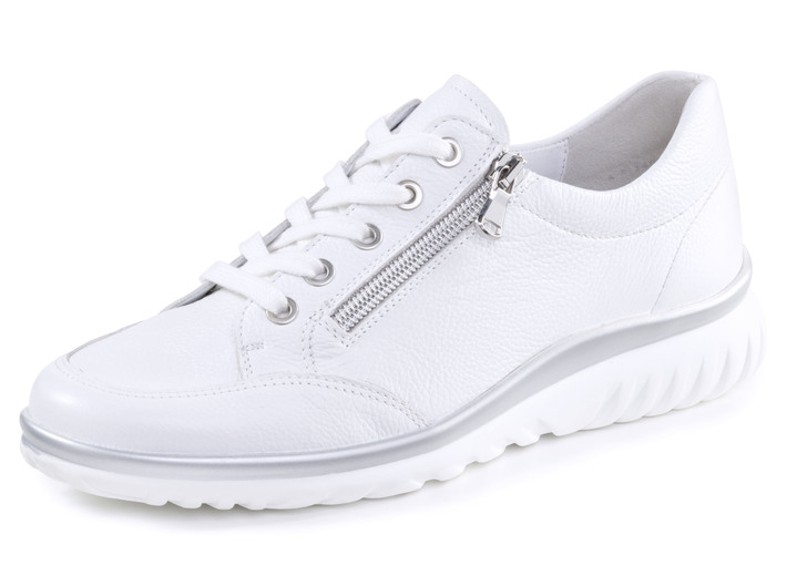Komfortschuhe - ELENA EDEN Sneaker aus genarbtem Kalbleder, in Größe 3 1/2 bis 8, in Farbe WEISS Ansicht 1