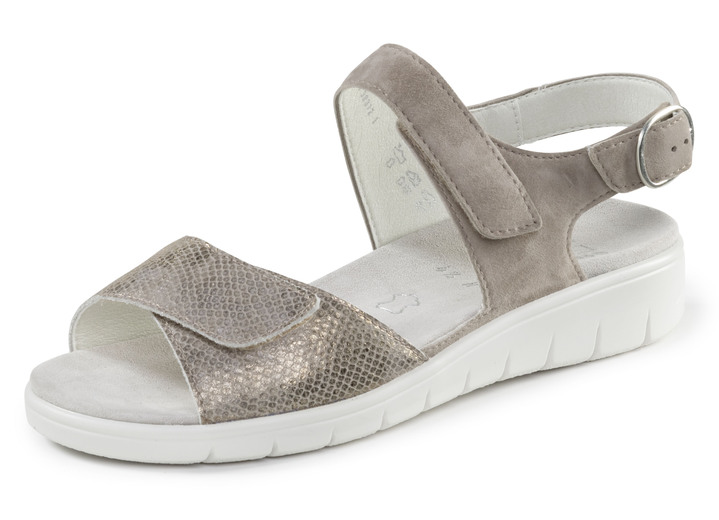 Komfortschuhe - ELENA EDEN Sandale mit verstellbarem Fersenriemchen, in Größe 3 bis 7 1/2, in Farbe HELLGRAU Ansicht 1