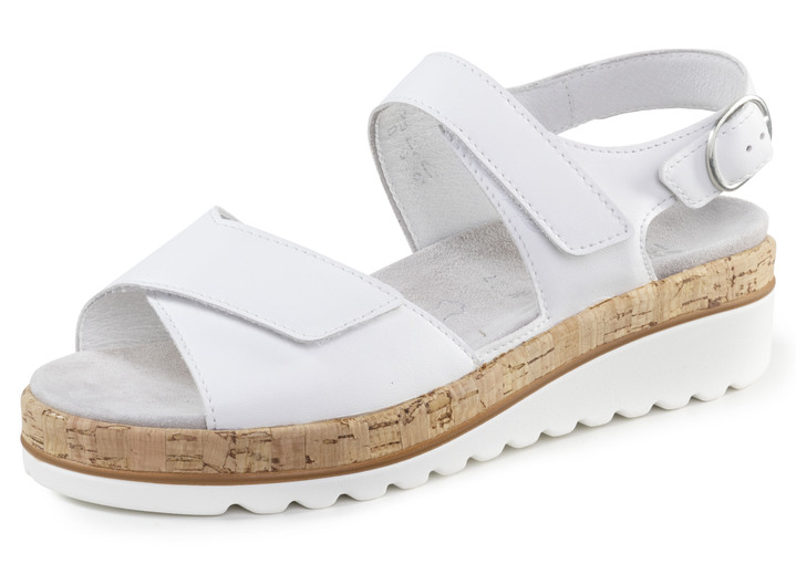 Komfortschuhe - ELENA EDEN Sandale aus Nappaleder, in Größe 3 1/2 bis 8, in Farbe WEISS Ansicht 1