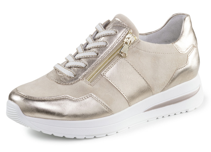 Komfortschuhe - ELENA EDEN Sneaker aus Nappaleder, in Größe 3 1/2 bis 8, in Farbe MATTGOLD-BEIGE Ansicht 1