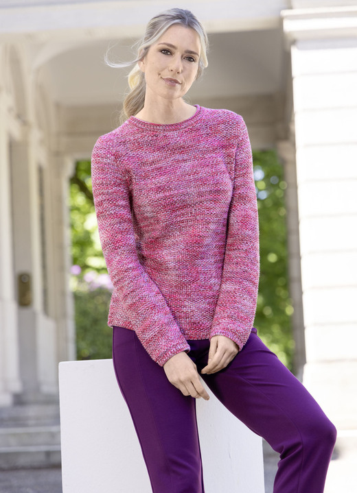 Pullover - Pullover mit Reiskornstruktur Pullover - Pullover mit Reiskornstruktur, in Größe 036 bis 050, in Farbe PINK-MULTICOLOR