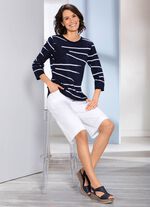 Pullover mit effektvollem Streifendessin MARINE-WEISS