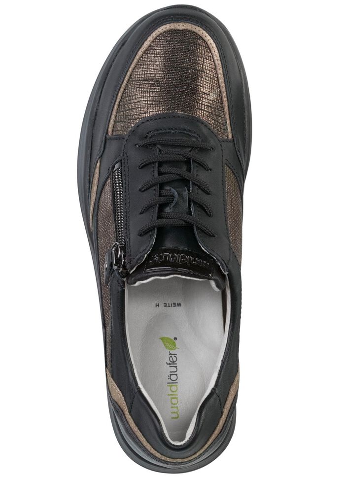 Waldl&auml;ufer Sneaker mit schimmernd gepr&auml;gten Eins&auml;tzen SCHWARZ-BRONZE