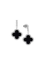 Schicke Kleeblatt-Ohrstecker aus Silber 