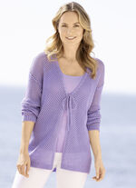 Strickjacke in Netzdessin FLIEDER