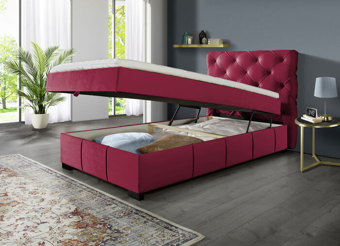 Boxspringbett mit Kaltschaumtopper ROT