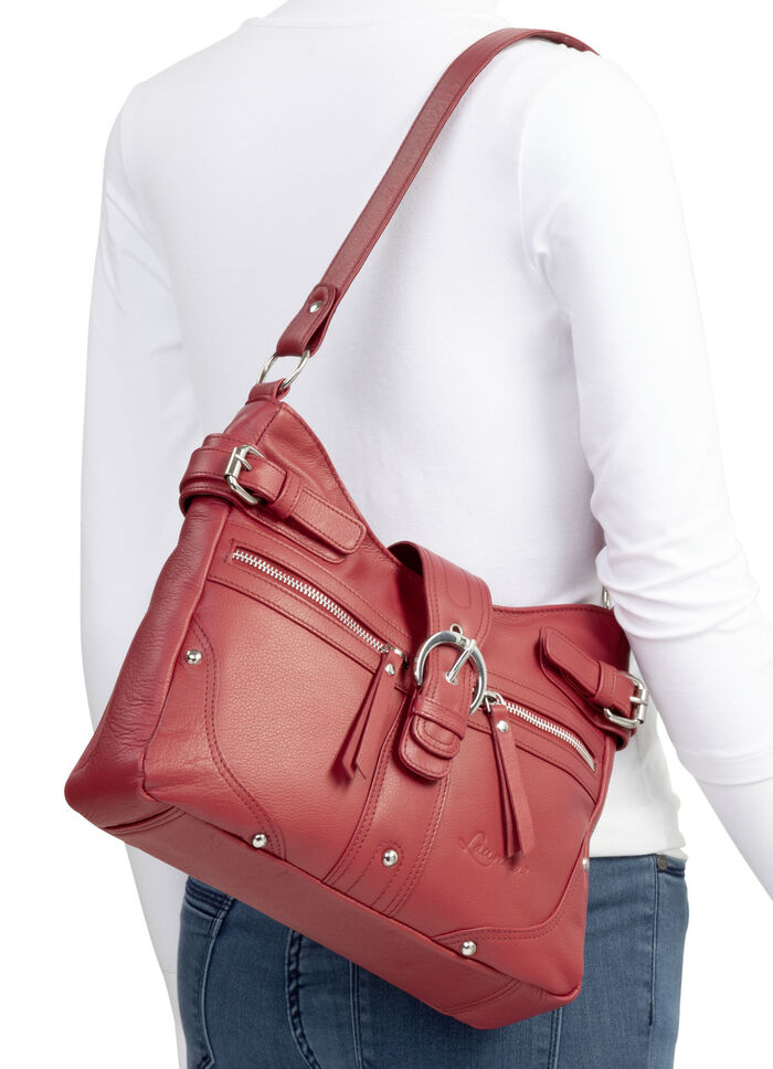 Laurina, Tasche, Damen, aus Leder RUBINROT