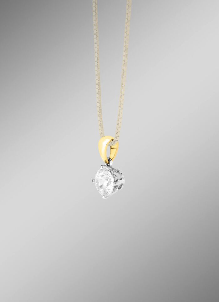 Solit&auml;r-Anh&auml;nger in Bicolor mit Brillant 