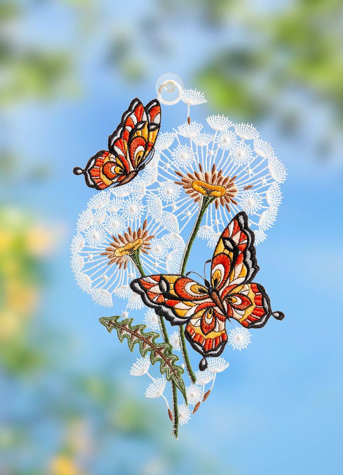 Hochwertiges Fensterbild mit Schmetterlingen 