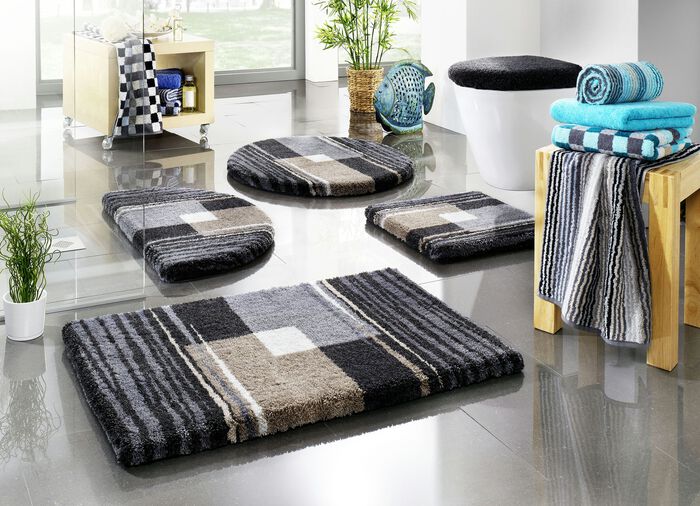 Badgarnitur mit rutschhemmender Rückseite ANTHRAZIT