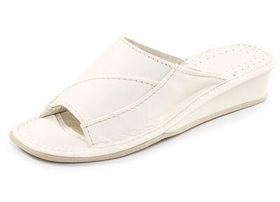 Klassische Damen-Pantoletten, aus Leder 