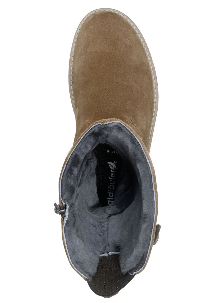 Waldläufer, gefütterte Damen-Stiefel, Winterschuhe, Weite H, mit Lammfell COGNAC