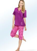 Zweierpack Schlafanzüge, Kurzarm mit Knopfleiste 1X BEERE-FUCHSIA, 1X FUCHSIA-BEERE