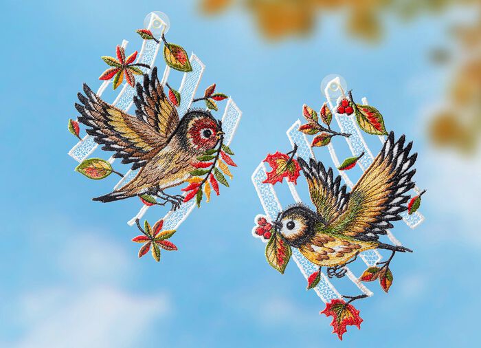 Fensterbilder mit Vogel-Motiv 